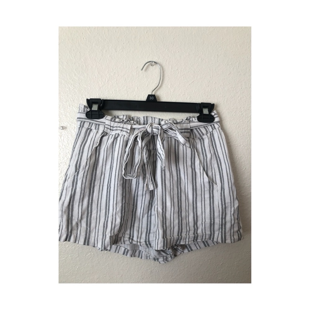 Indigo Rising linen striped shorts